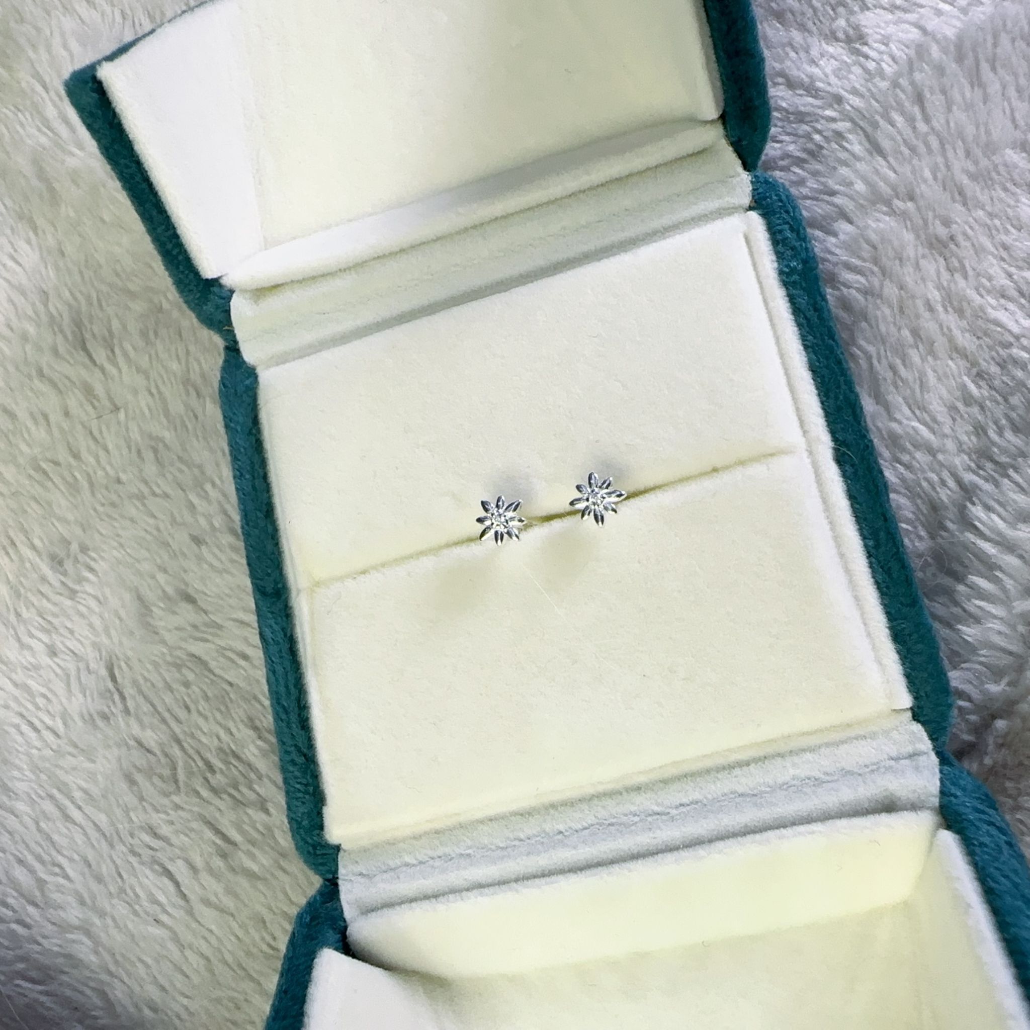 【直播】LC082850 S925銀 花花圖案耳釘(FS-102401-4M)