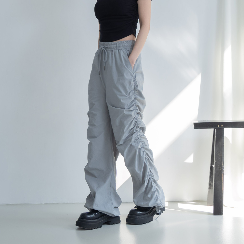 Sweeping pants with side drawstring cuffs, two colors available S/M【04101929】in stock+pre-order