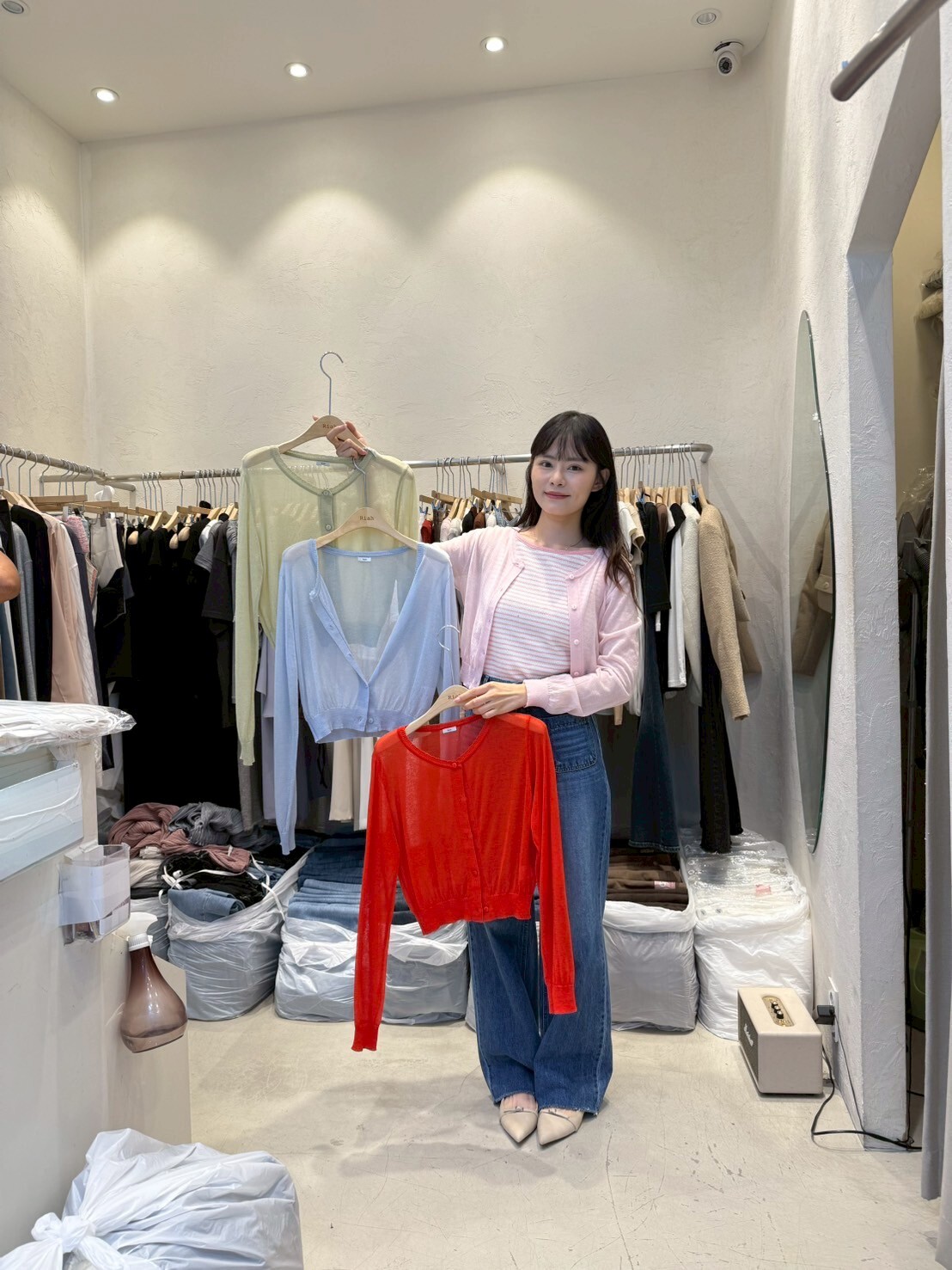 RH5013 糖果色系透膚外套