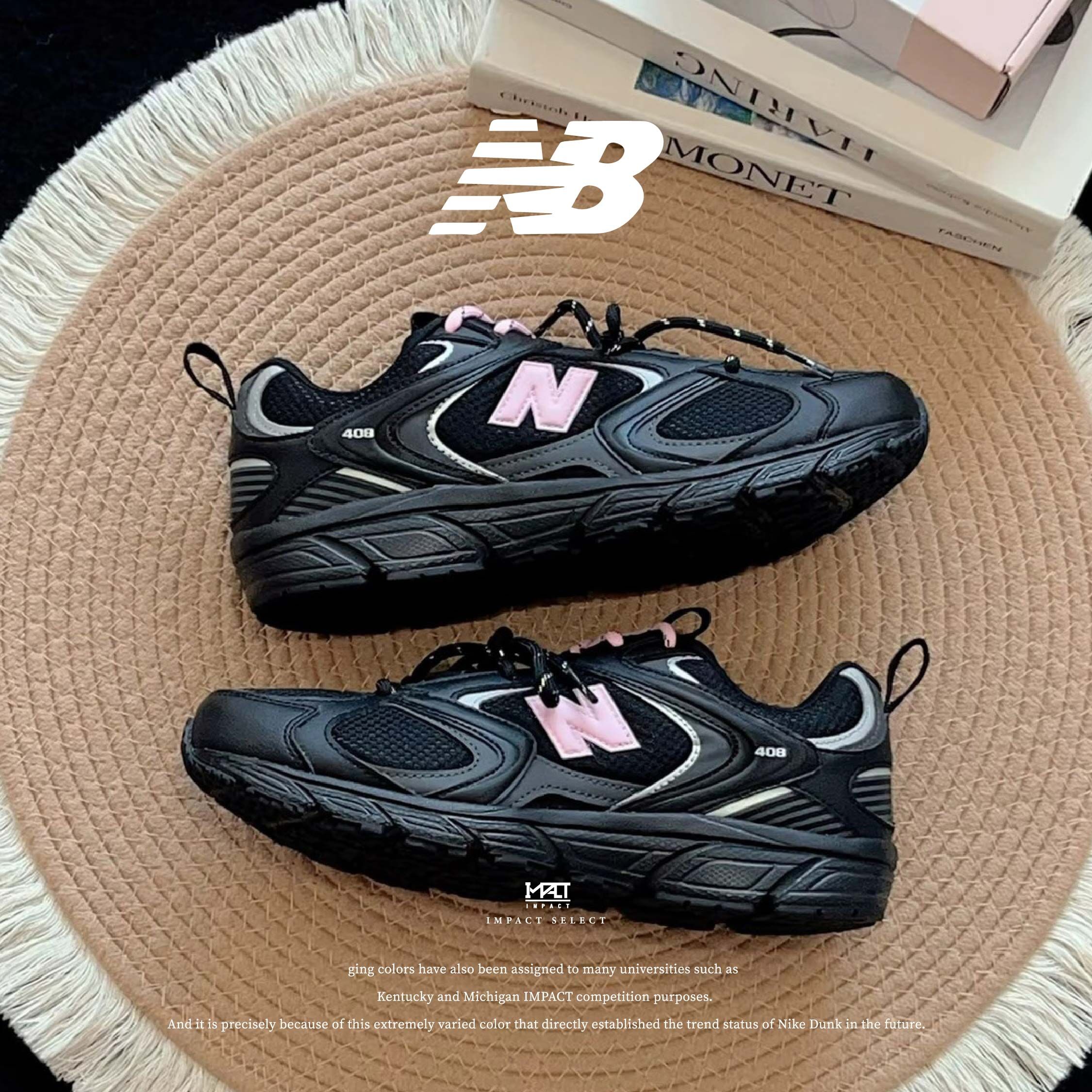 【訂製款】New Balance 408 Black/Pink 黑粉 暗黑甜酷 ML408K
