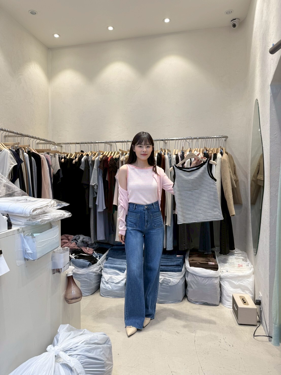 RH5006 幼間條紋平領背心