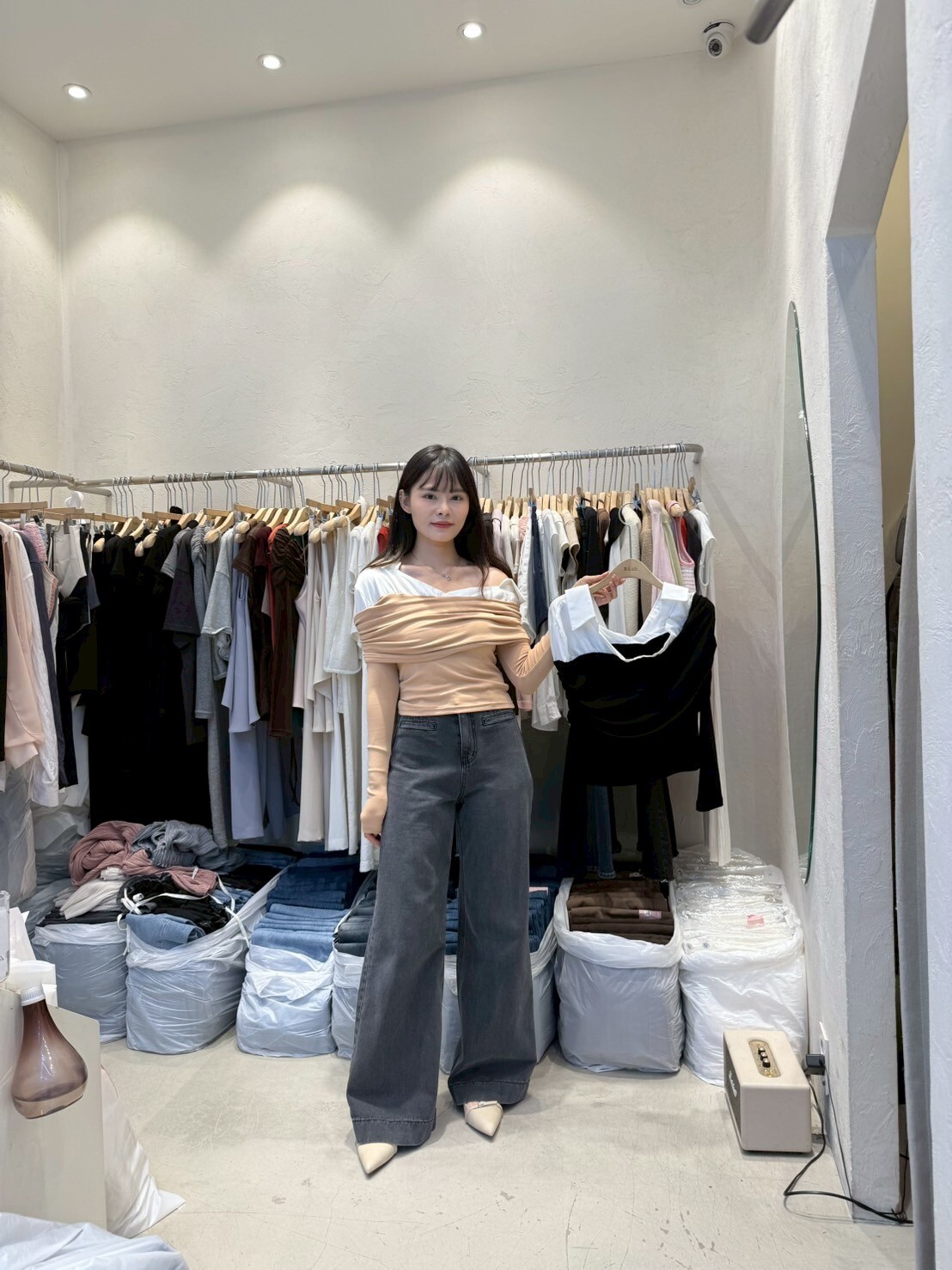 RH5025 恤衫polo領拼摺棉質長袖