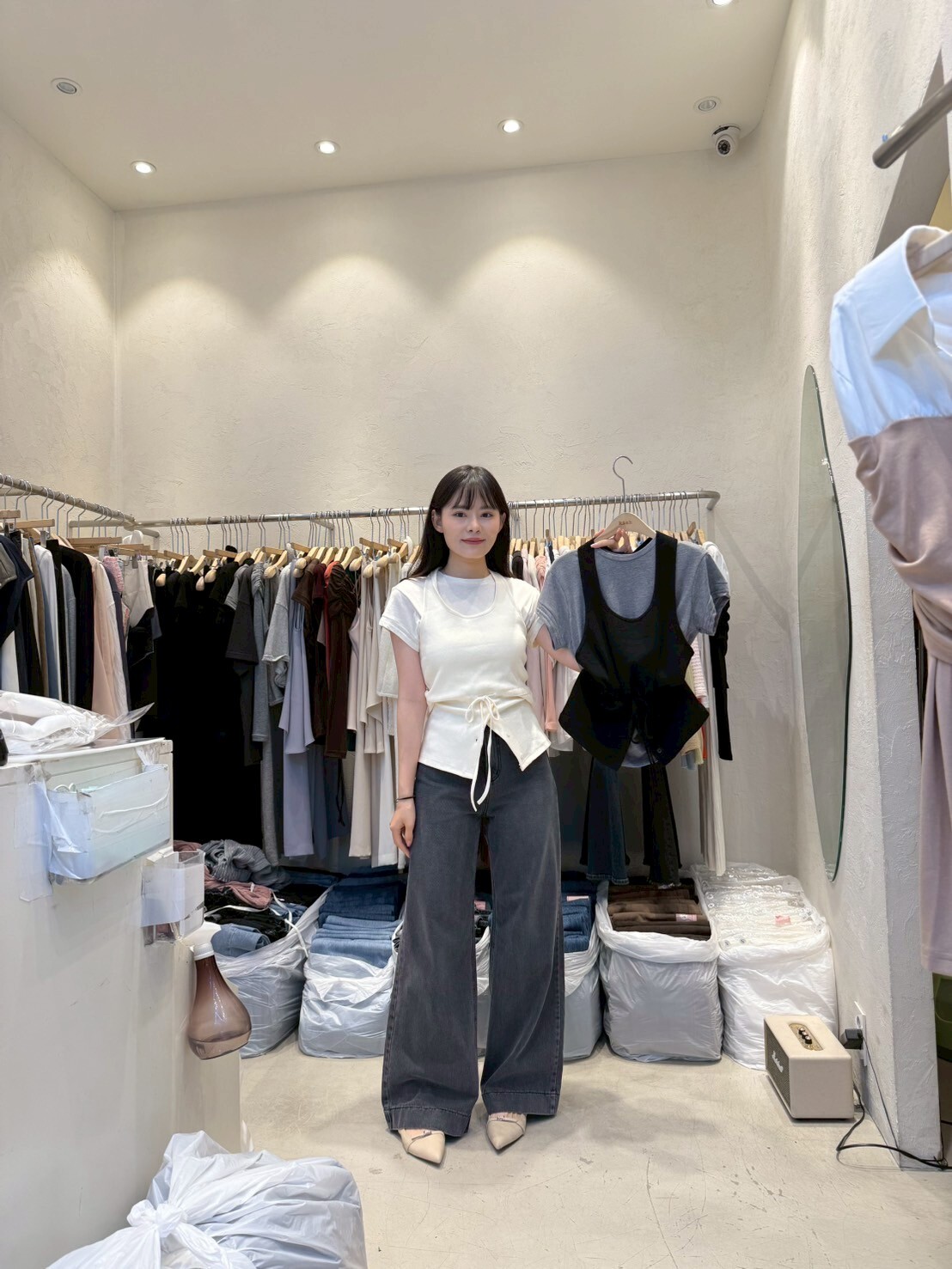 RH5004 大U領可調束腰上衣