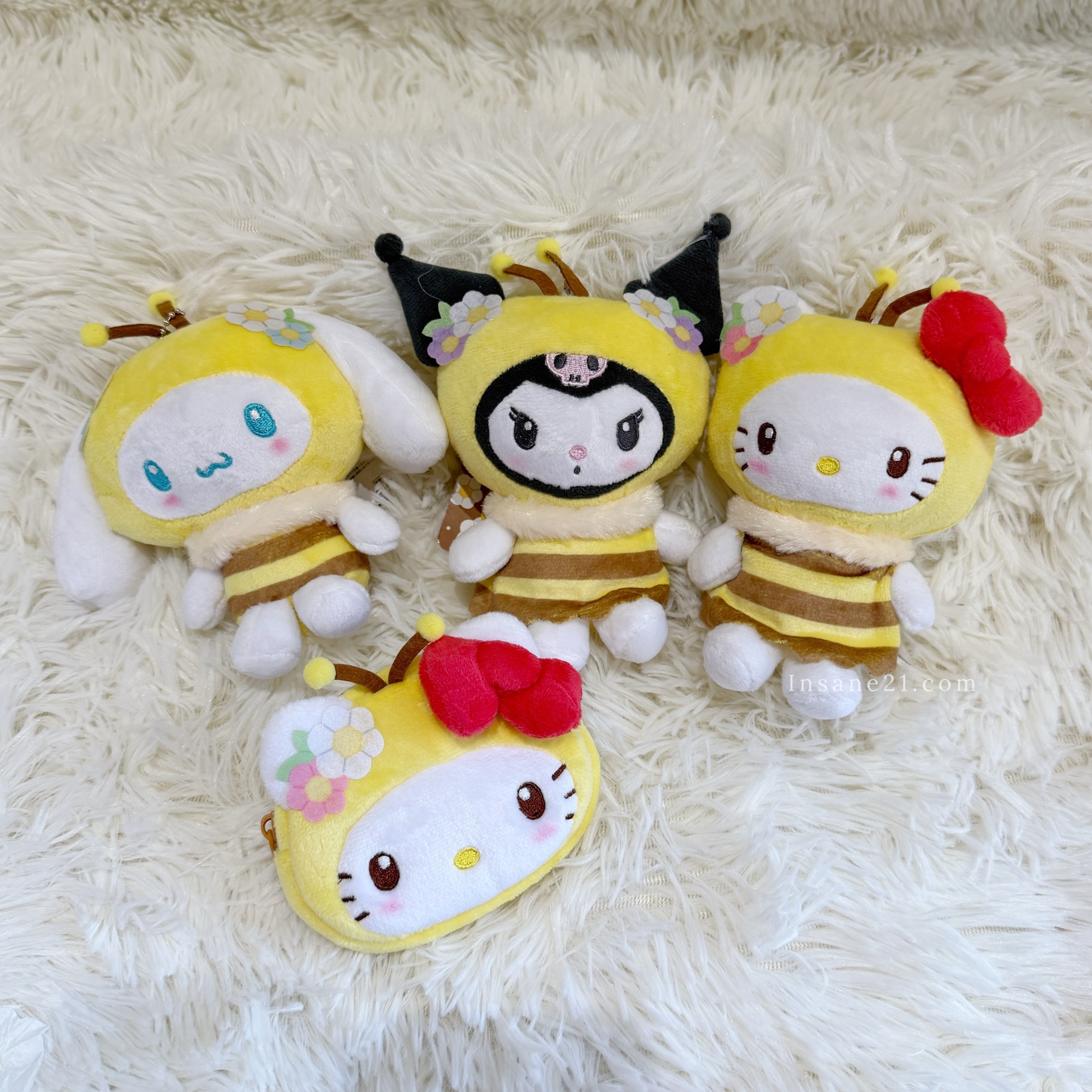 SANRIO 三麗鷗 小蜜蜂 吊飾/收納包 絨毛玩具 日本限定 KITTY 大耳狗