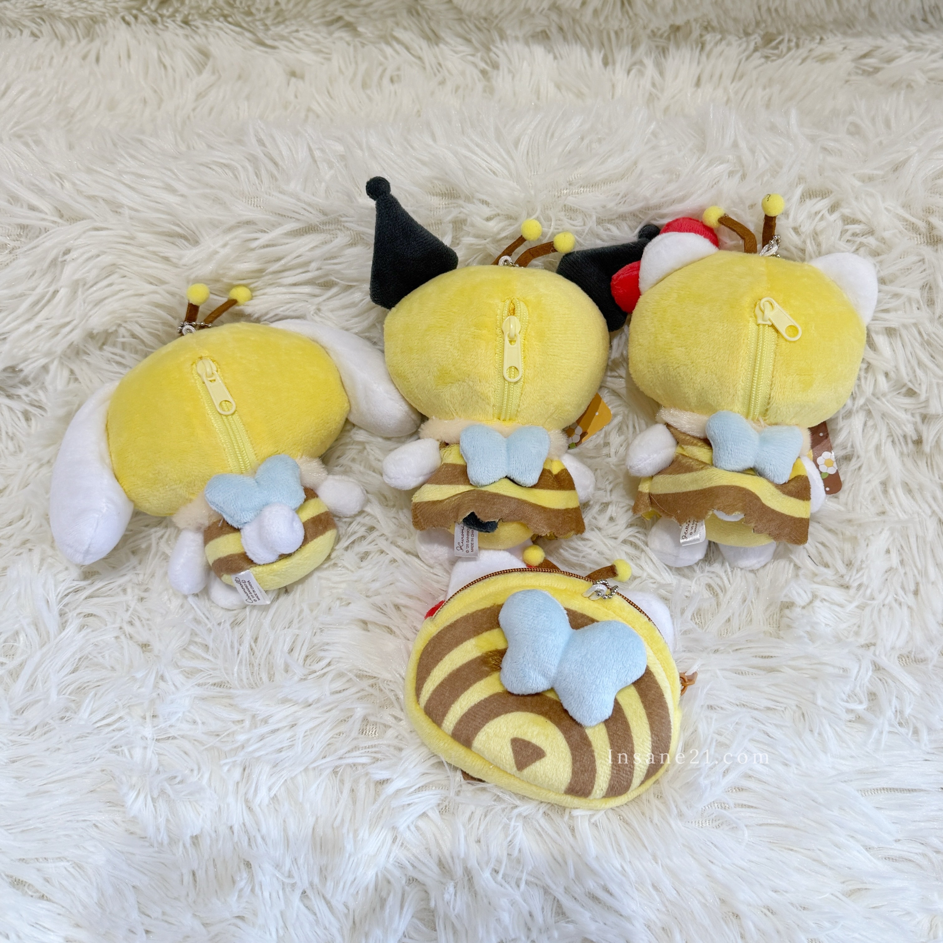 SANRIO 三麗鷗 小蜜蜂 吊飾/收納包 絨毛玩具 日本限定 KITTY 大耳狗