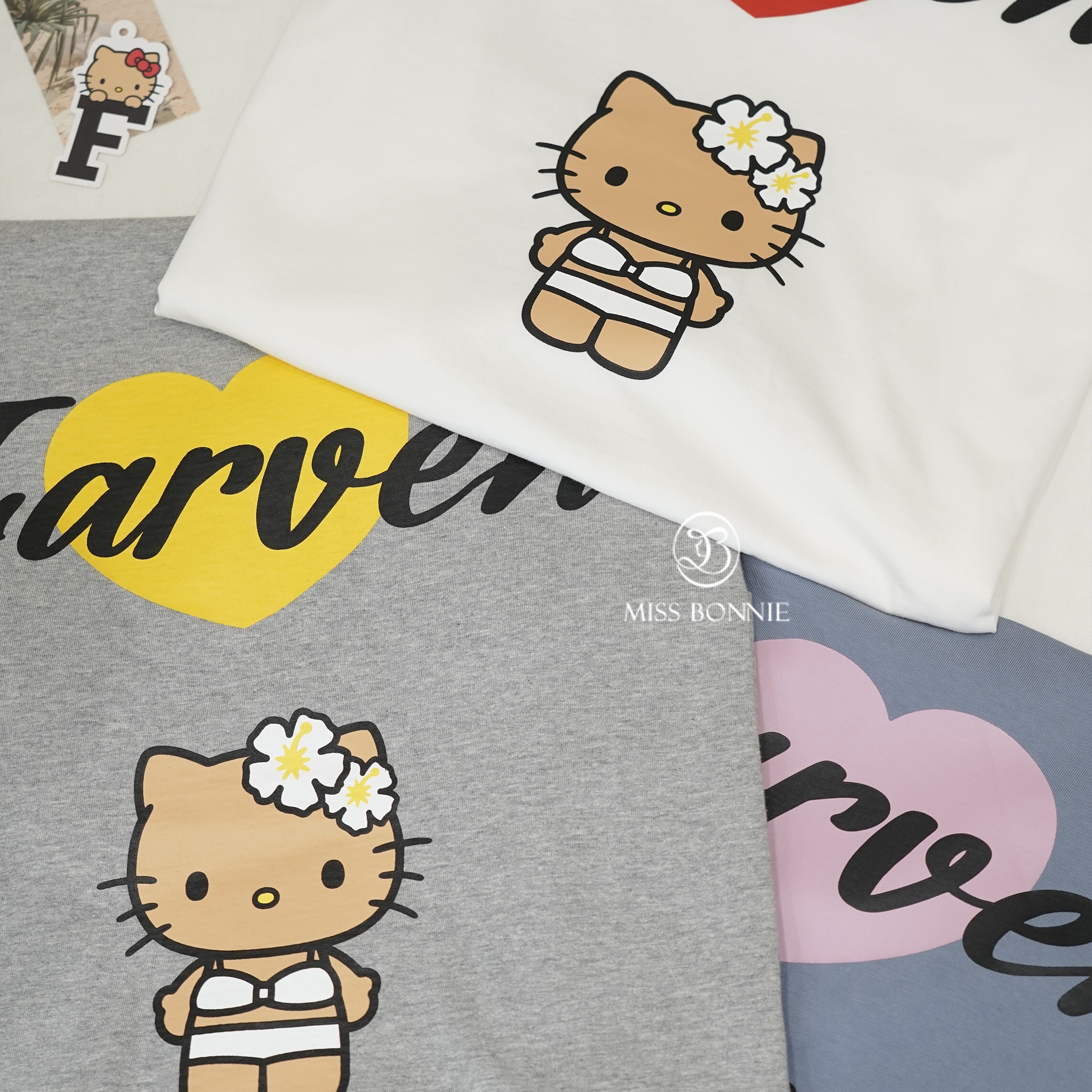 Farven比基尼黑皮Kitty短袖T(現貨3色)