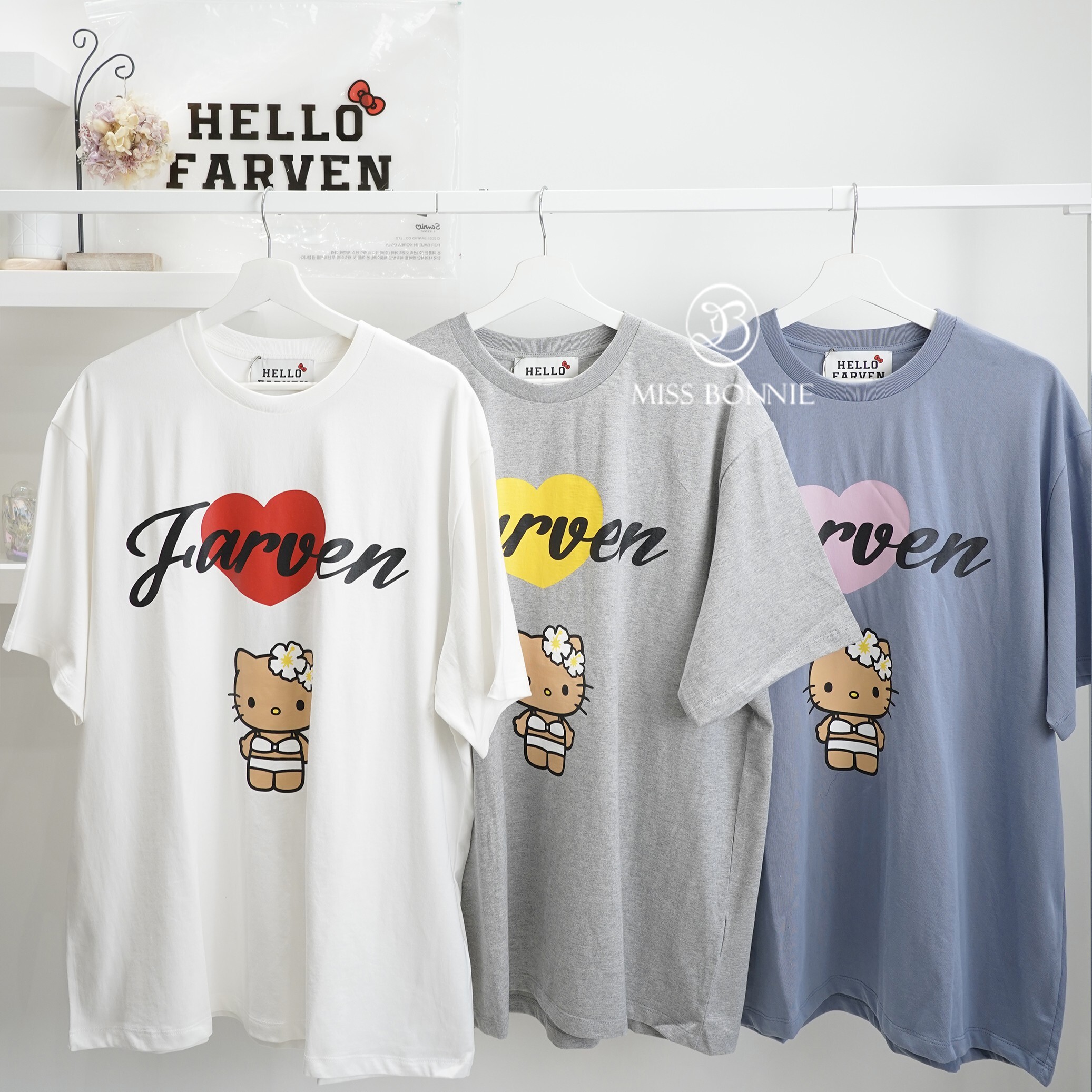 Farven比基尼黑皮Kitty短袖T(現貨3色)