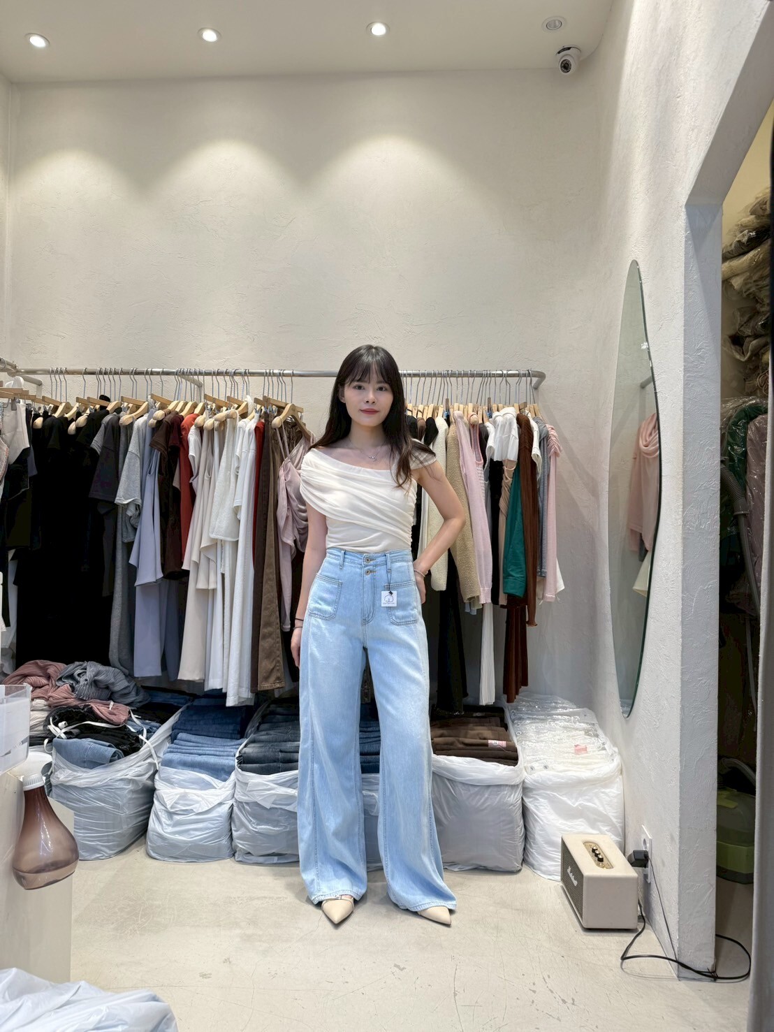 RH5046 柔軟薄身中線牛仔褲 (S/M/L)