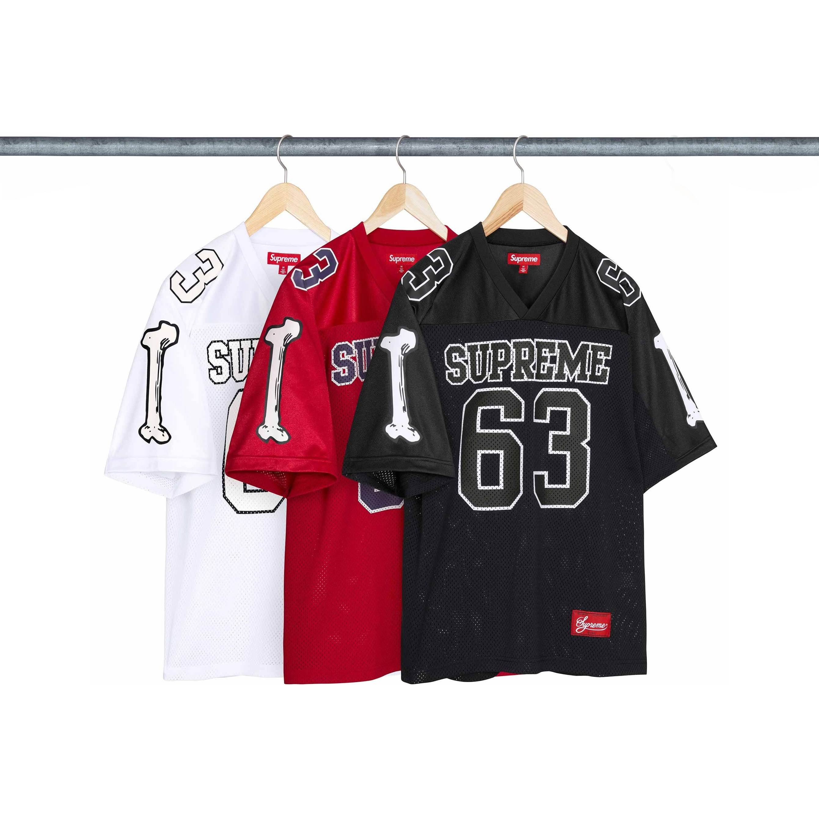 -(B3c05)-SUPREME BONES FOOTBALL JERSEY 63 FW25 骨頭 足球衣 黑/紅-FW25KN15