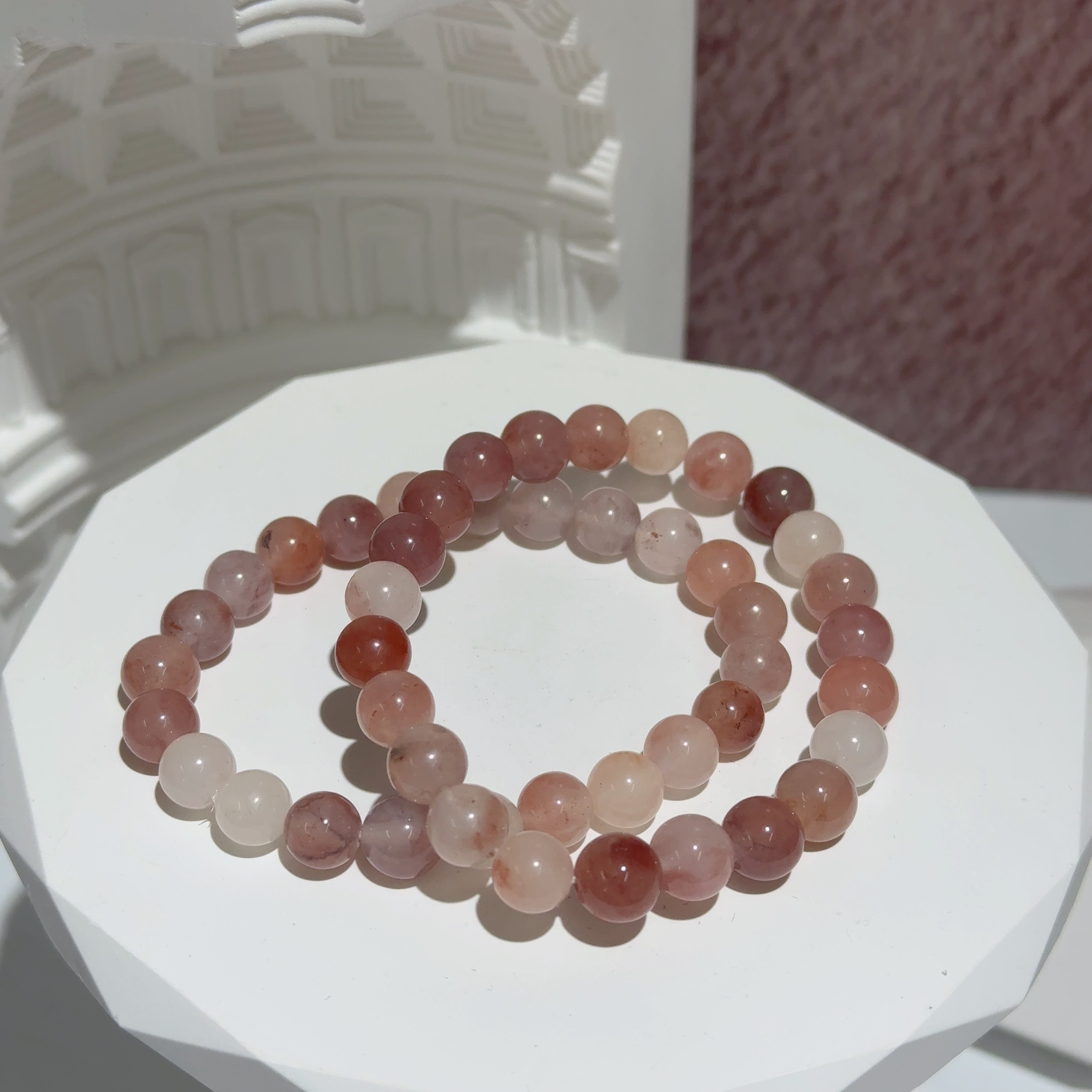 粉粉佘太翠手串 8mm