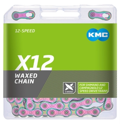 KMC X12W 12S 蠟鏈條 極光蠟鏈條 極光櫻花粉鏈條 KMC GO WAXED 腊鏈條 上好腊的鏈條 預上腊鏈條 上蠟12速鏈條 極光櫻花粉鏈條