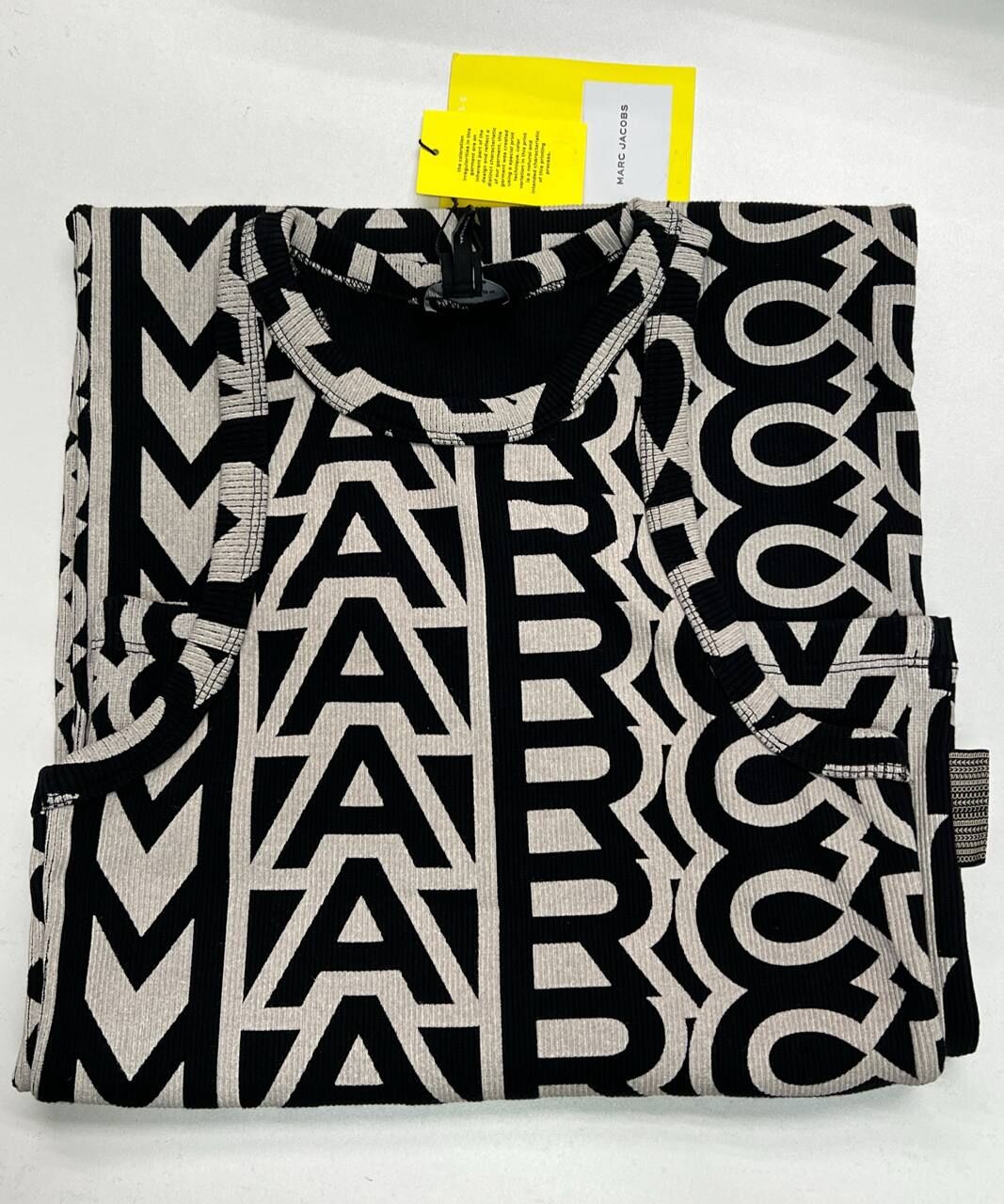 [S] MARC JACOBS BLACK/IVORY THE MONOGRAM RACER RIB DRESS, 2P3RDR006C11-004 (SMJ585)