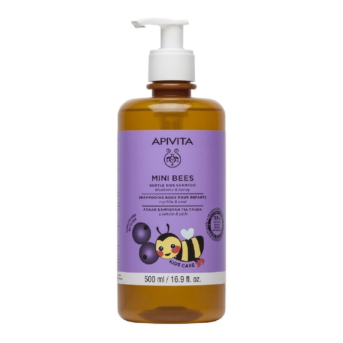 APIVITA Mini Bees 藍莓蜂蜜兒童洗髮水 500ml