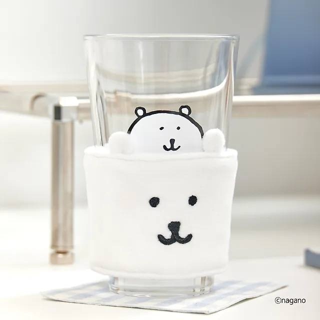 現貨｜韓國限定 白熊 470ml玻璃杯 & 杯套套裝 Class Cup & Holder Set