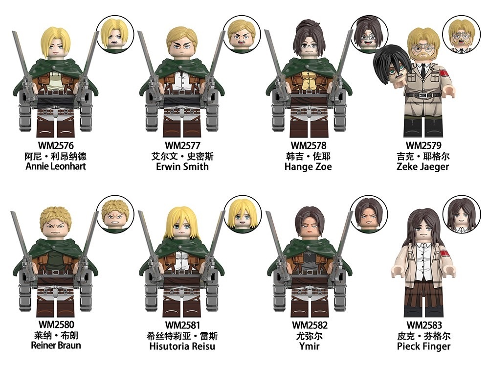 Attack On Titan Custom Minifigures Set Fit Lego WM6165