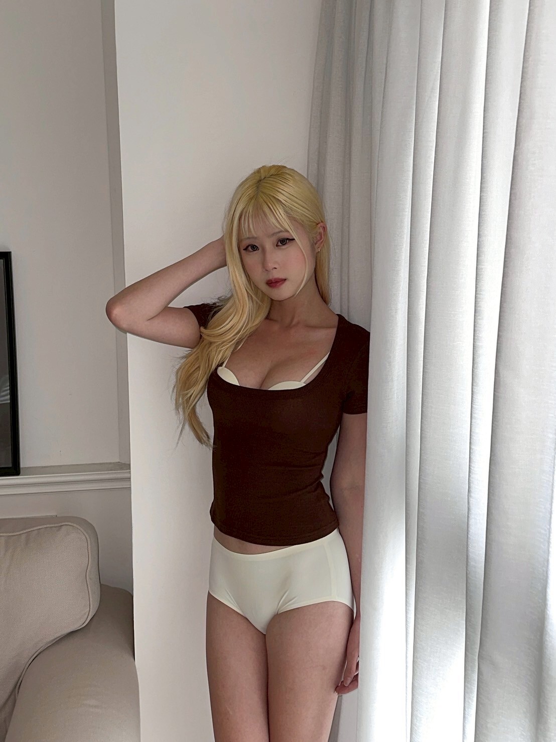 韓漫身材2.0圓圓胸輕鬆get 聚攏內衣set #奶黃色