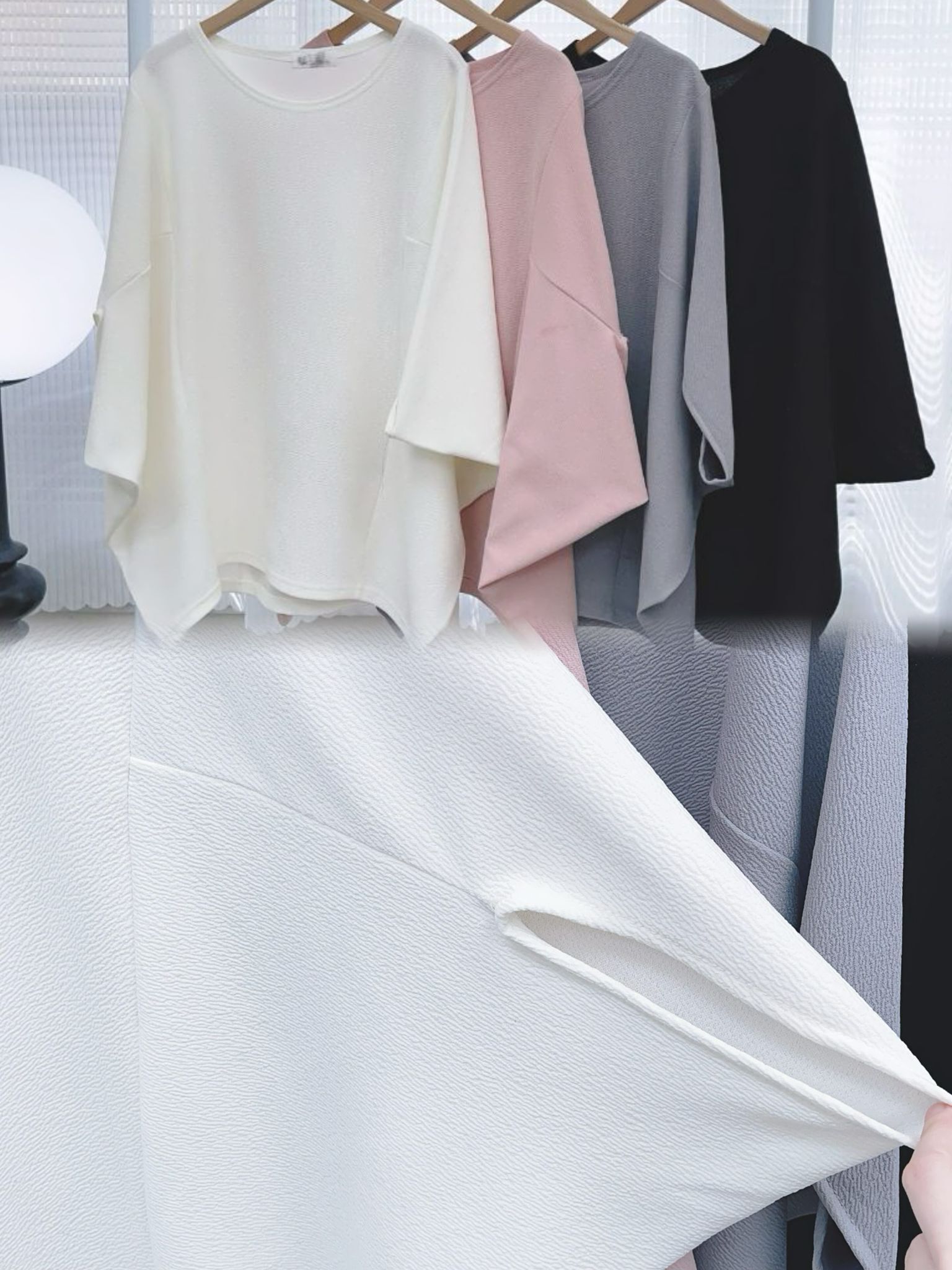 TOP#7680 🤍三角摺紙管袖design