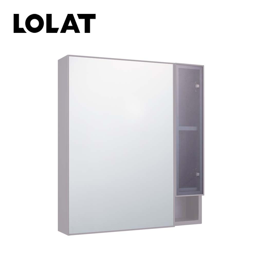LOLAT鋁合金置物收納鏡櫃-奶茶色MA501-KG