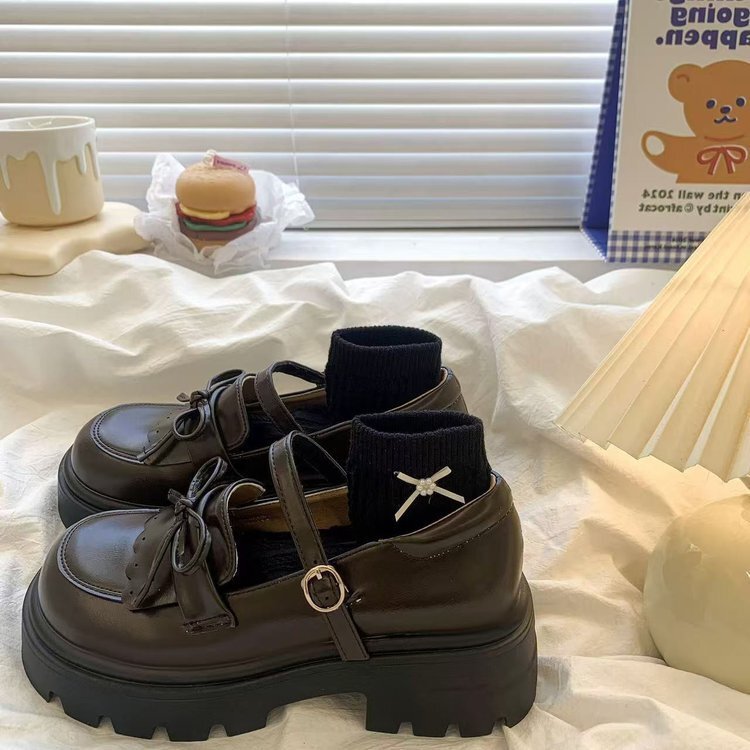MCNC10201 韓系時尚蝴蝶結厚底瑪莉珍小皮鞋-0531