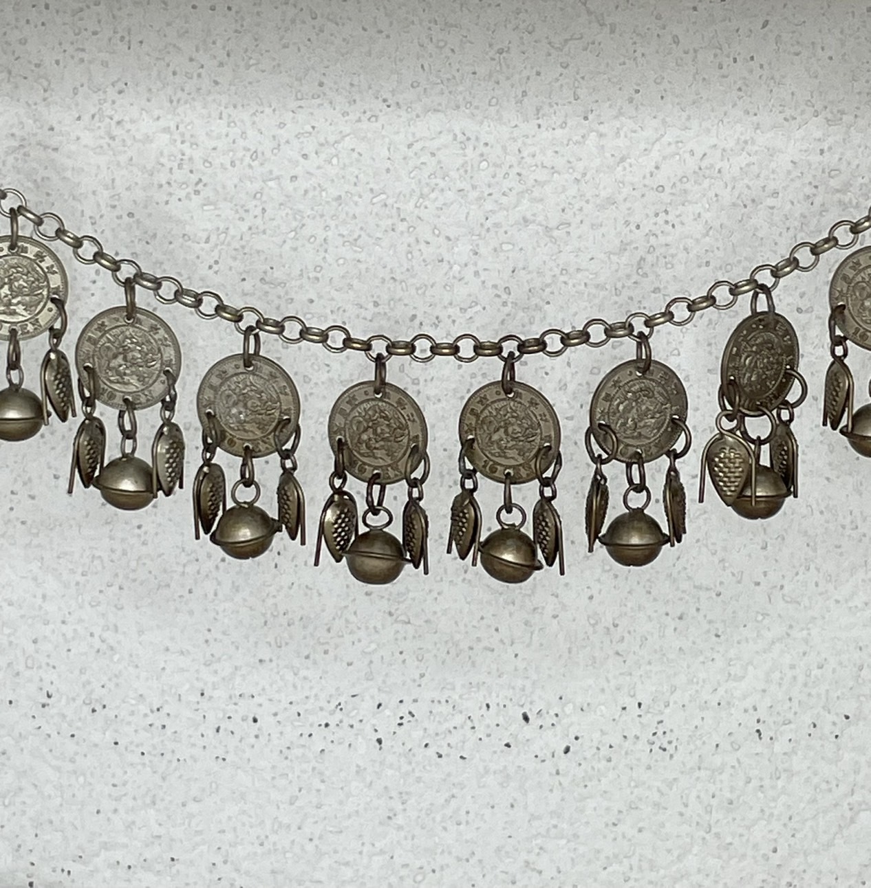 J30(短)-燻全焊接加密十錢單層鈴鐺鏈條86cm