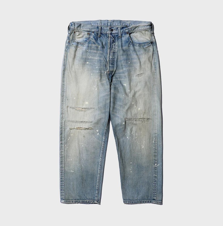 RE-STOCK: A.PRESSE 2025 No.37 WASHED WIDE DENIM PANTS (25AAP-04-40) - BLEACH PRE ORDER ITEM (預訂中)