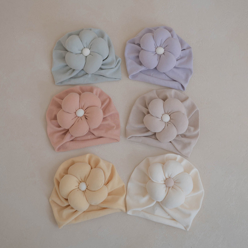 Daisy 花朵頭巾帽