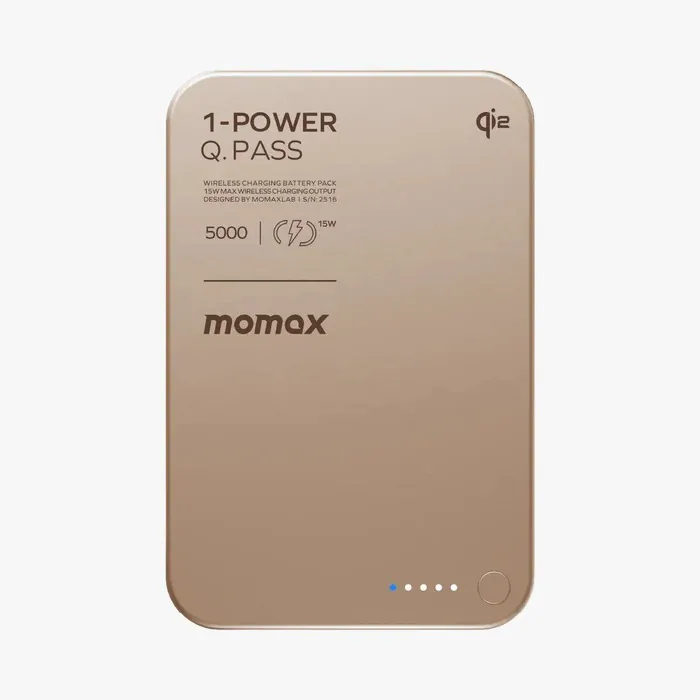 (3C認證) MOMAX 1-Power Q.Pass 5000mAh Qi2 磁吸流動電源 IP129Q2