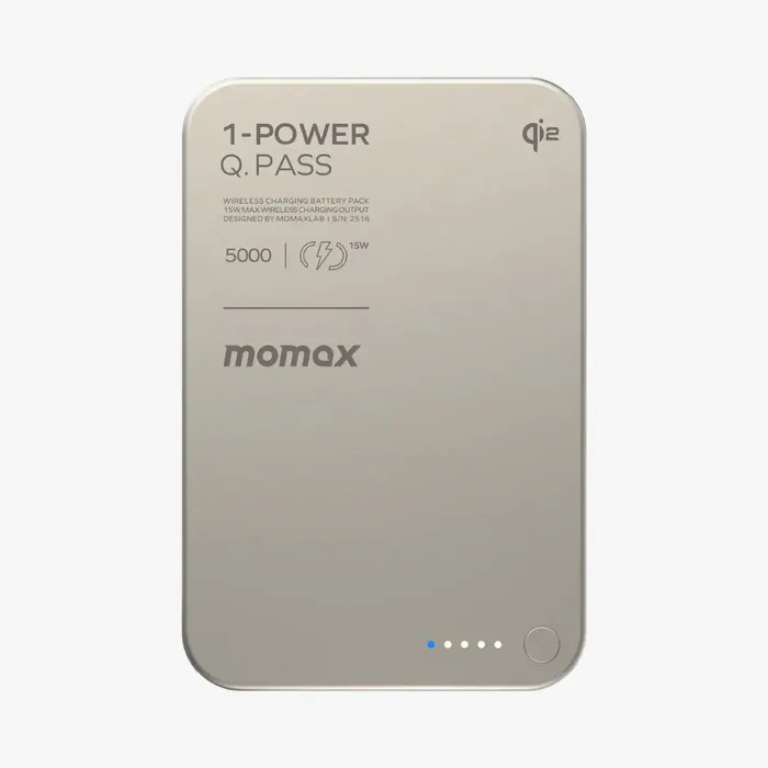 (3C認證) MOMAX 1-Power Q.Pass 5000mAh Qi2 磁吸流動電源 IP129Q2