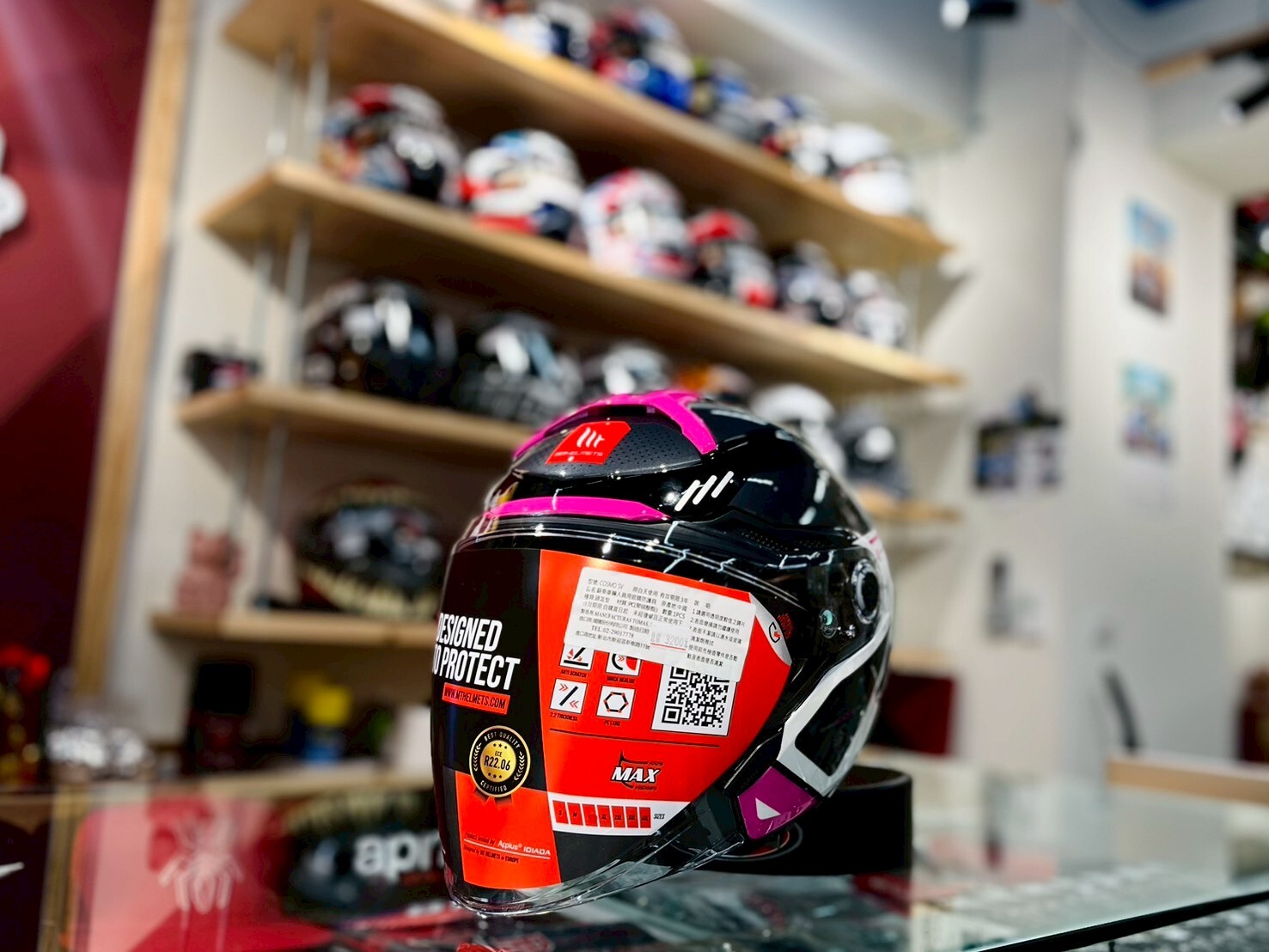 MT Helmet COSMO SV 星際 彩繪 玫紅消逝 3/4罩 安全帽 亞版