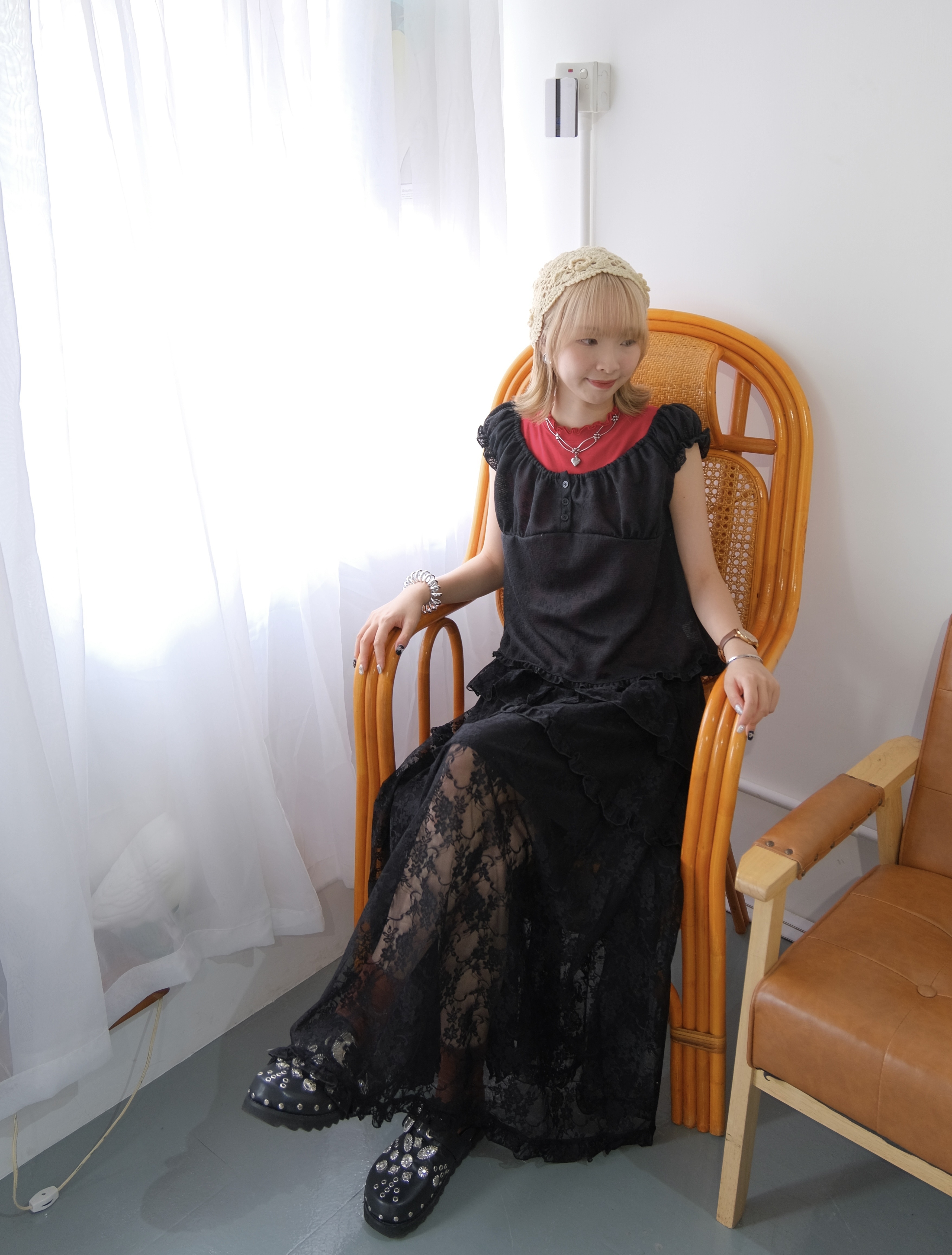 2ways暗小花鈕扣blouse