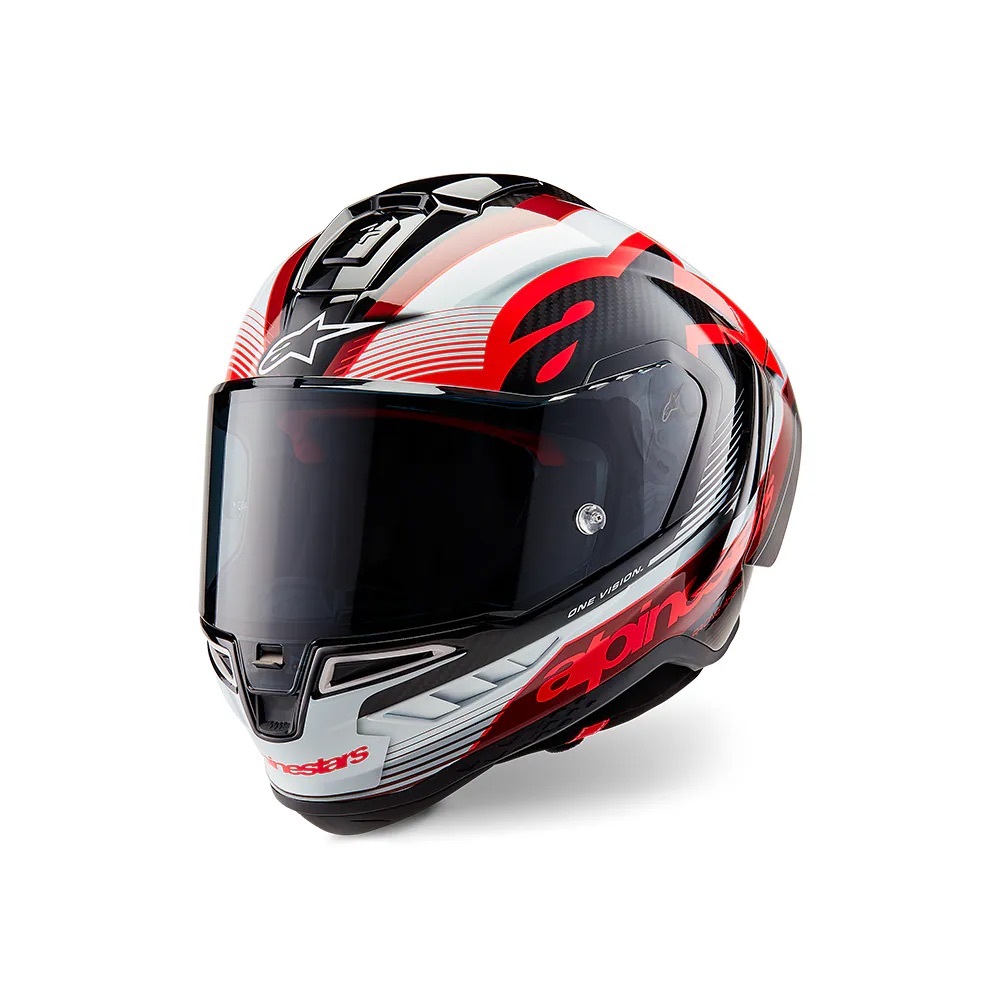 ALPINESTARS S-R10 彩繪 1352 黑白紅 碳纖維 全罩 安全帽