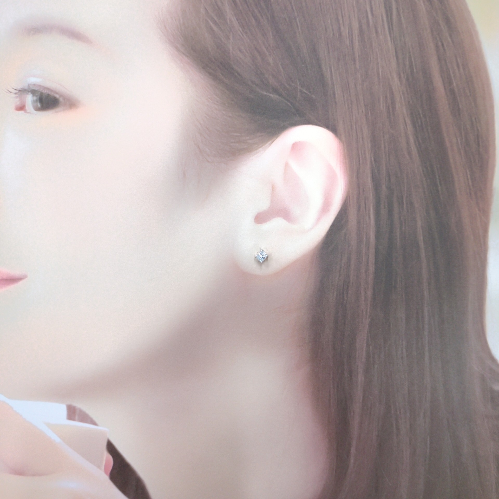 18K White Gold 0.54ct Cushion Cut Diamond Earrings