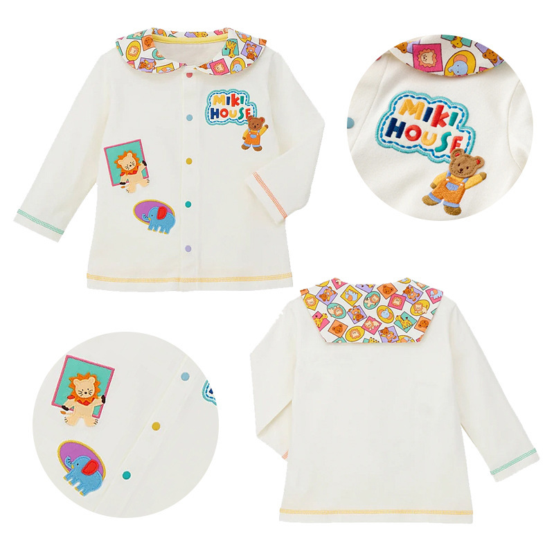 𝐌𝐢𝐤𝐢 𝐇𝐨𝐮𝐬𝐞 小熊刺繡長袖襯衫上衣