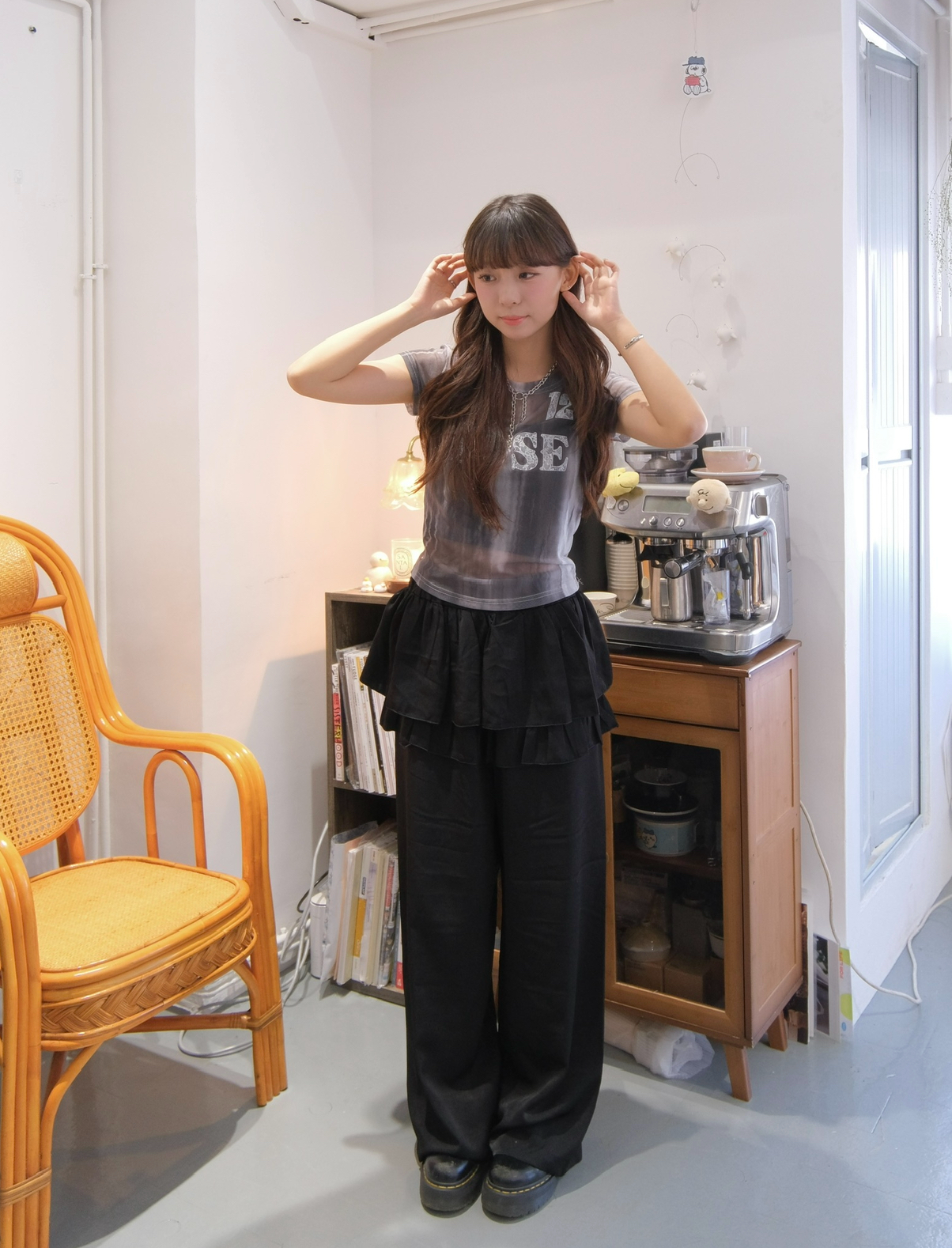 LACE字母拼扎染TOP