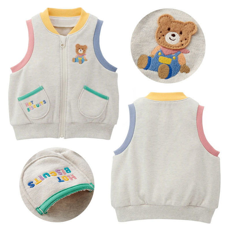 𝐌𝐢𝐤𝐢 𝐇𝐨𝐮𝐬𝐞 麻子熊字母刺繡背心外套