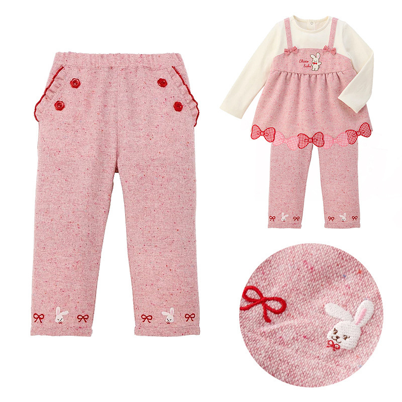 𝐌𝐢𝐤𝐢 𝐇𝐨𝐮𝐬𝐞 兔兔蝴蝶結刺繡長褲休閒長褲