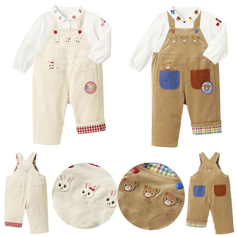 𝐌𝐢𝐤𝐢 𝐇𝐨𝐮𝐬𝐞 熊兔燈芯絨背帶長褲