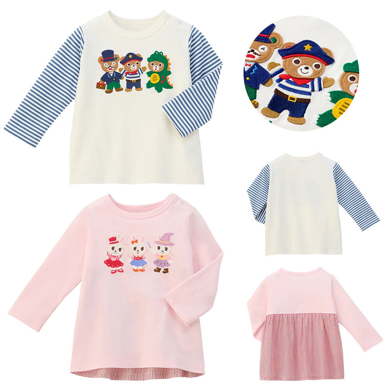 𝐌𝐢𝐤𝐢 𝐇𝐨𝐮𝐬𝐞 小熊小兔恐龍刺繡長袖上衣