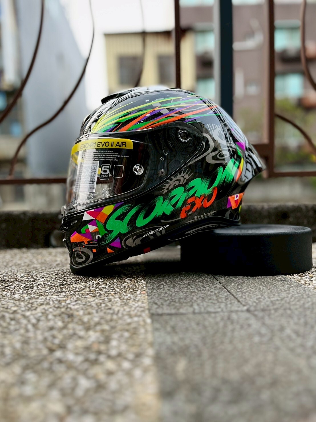 SCORPION EXO-R1 EVO II AIR 彩繪 SAVAGE 黑綠橘 蠍子 全罩 大鴨尾