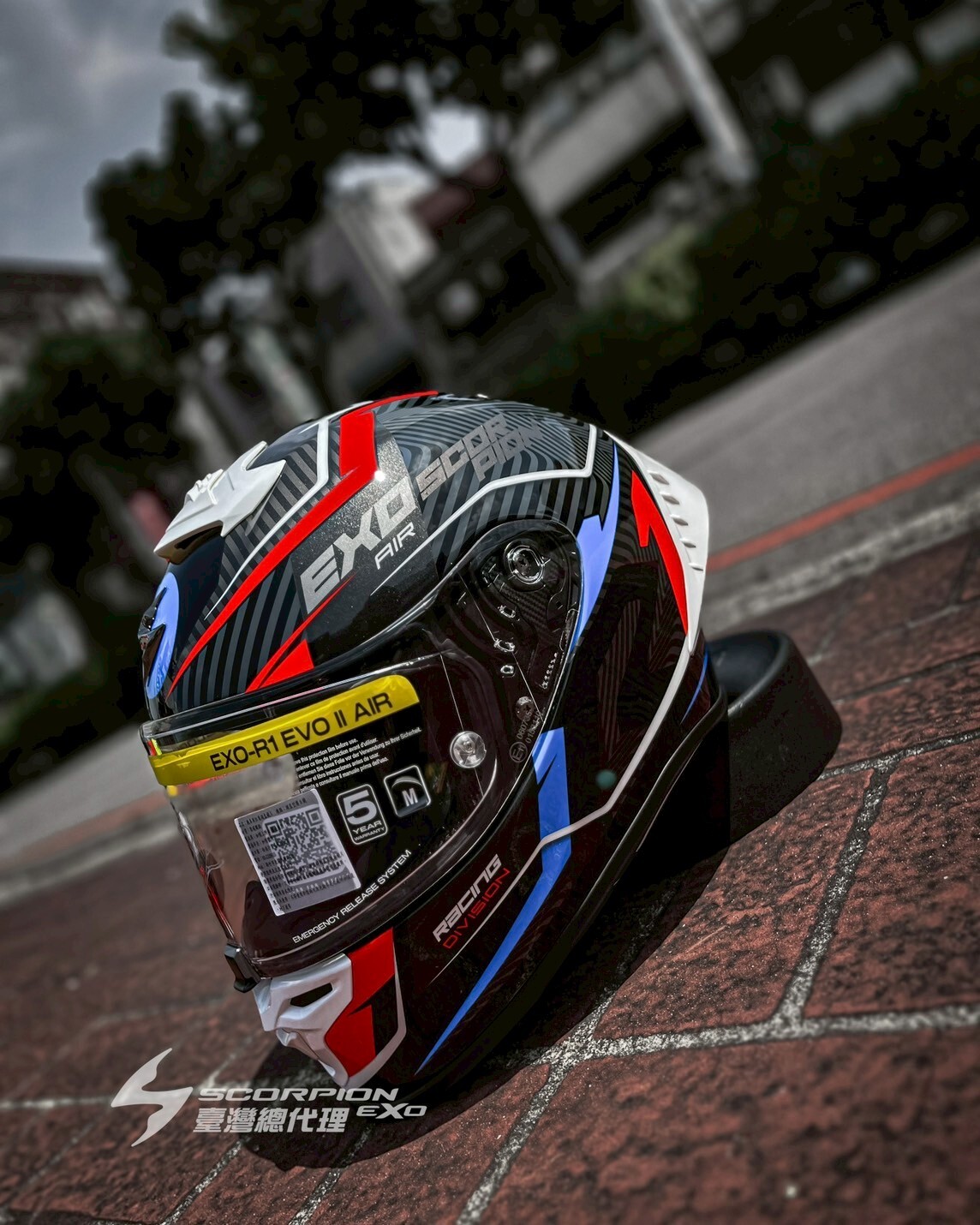 SCORPION EXO-R1 EVO II AIR 彩繪 COUP 黑藍紅 蠍子 全罩 大鴨尾