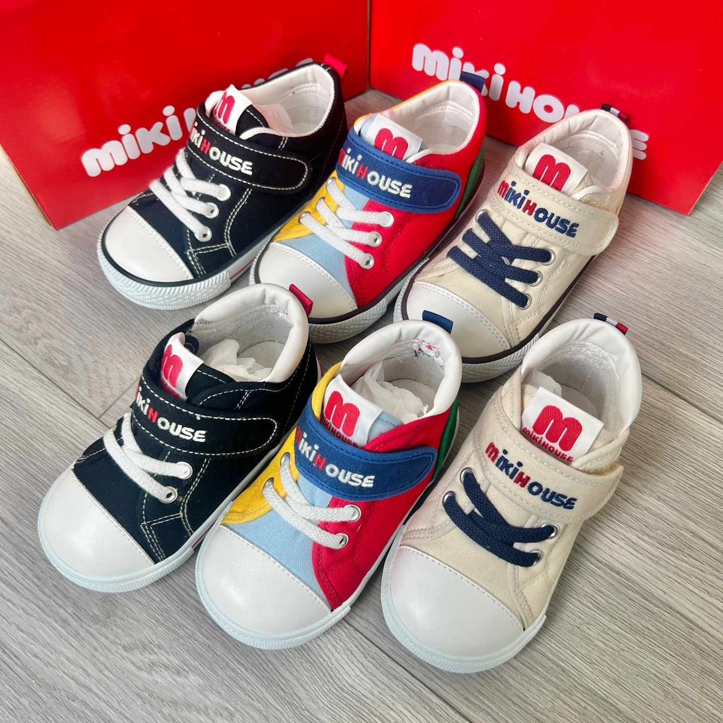 𝐌𝐢𝐤𝐢 𝐇𝐨𝐮𝐬𝐞 百搭魔術貼帆布鞋橡膠底鞋