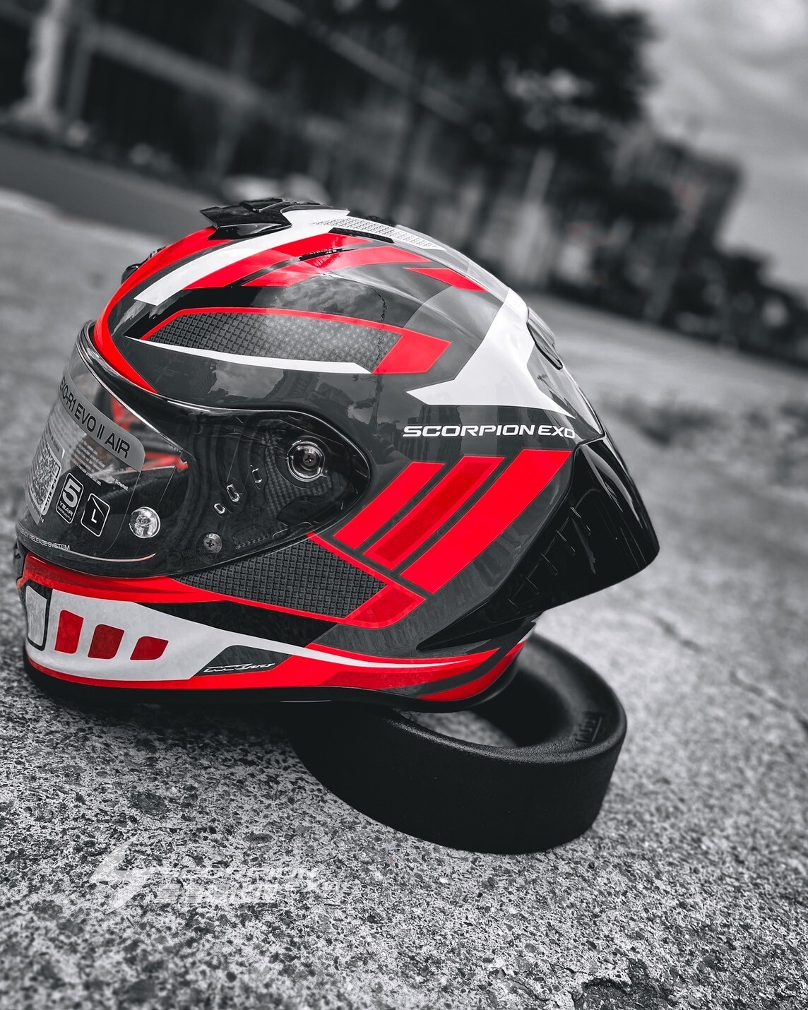 SCORPION EXO-R1 EVO II AIR 彩繪 VITAL 灰白紅 蠍子 全罩 大鴨尾