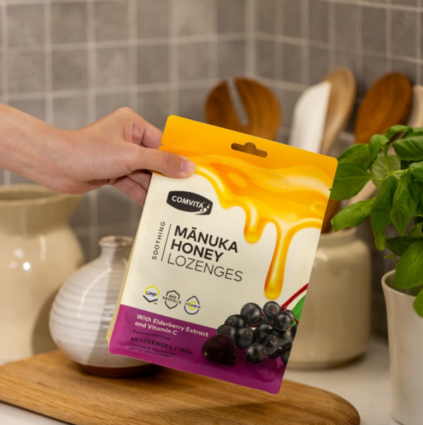Comvita 麥蘆卡蜂蜜潤喉糖 (接骨木果味)