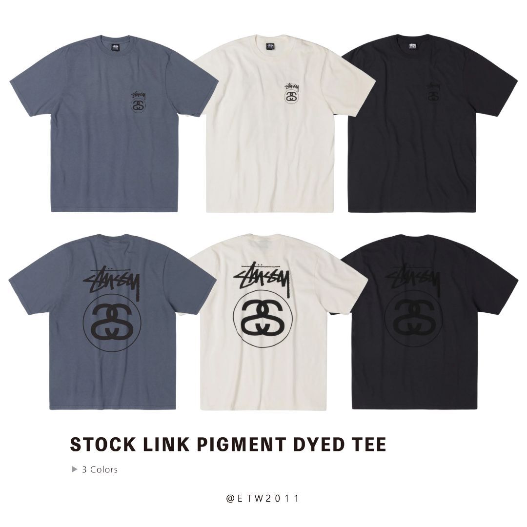 ☆ETW☆【EASY TO WEAR】Stussy 25FW STOCK LINK TEE PIG DYED 經典 水洗 SS-LINK 雙S 短T