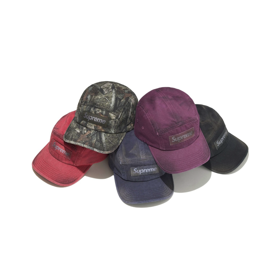 -(B05)-SUPREME OVERDYED CAMP CAP 水洗 仿舊帽 落葉/黑色/深藍/紫色/紅色-FW25H83