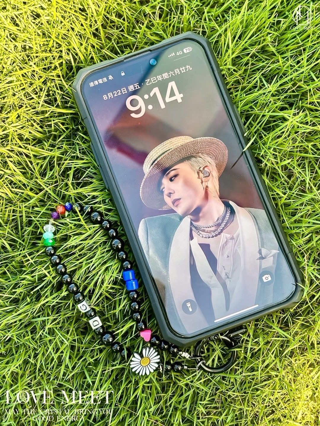 雛菊應援🌼獨家✨GD權志龍❤七脈輪生命之石 天然水晶手機掛鏈