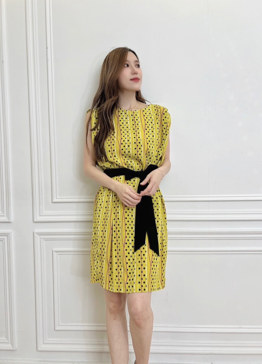 點點條紋綁帶洋裝