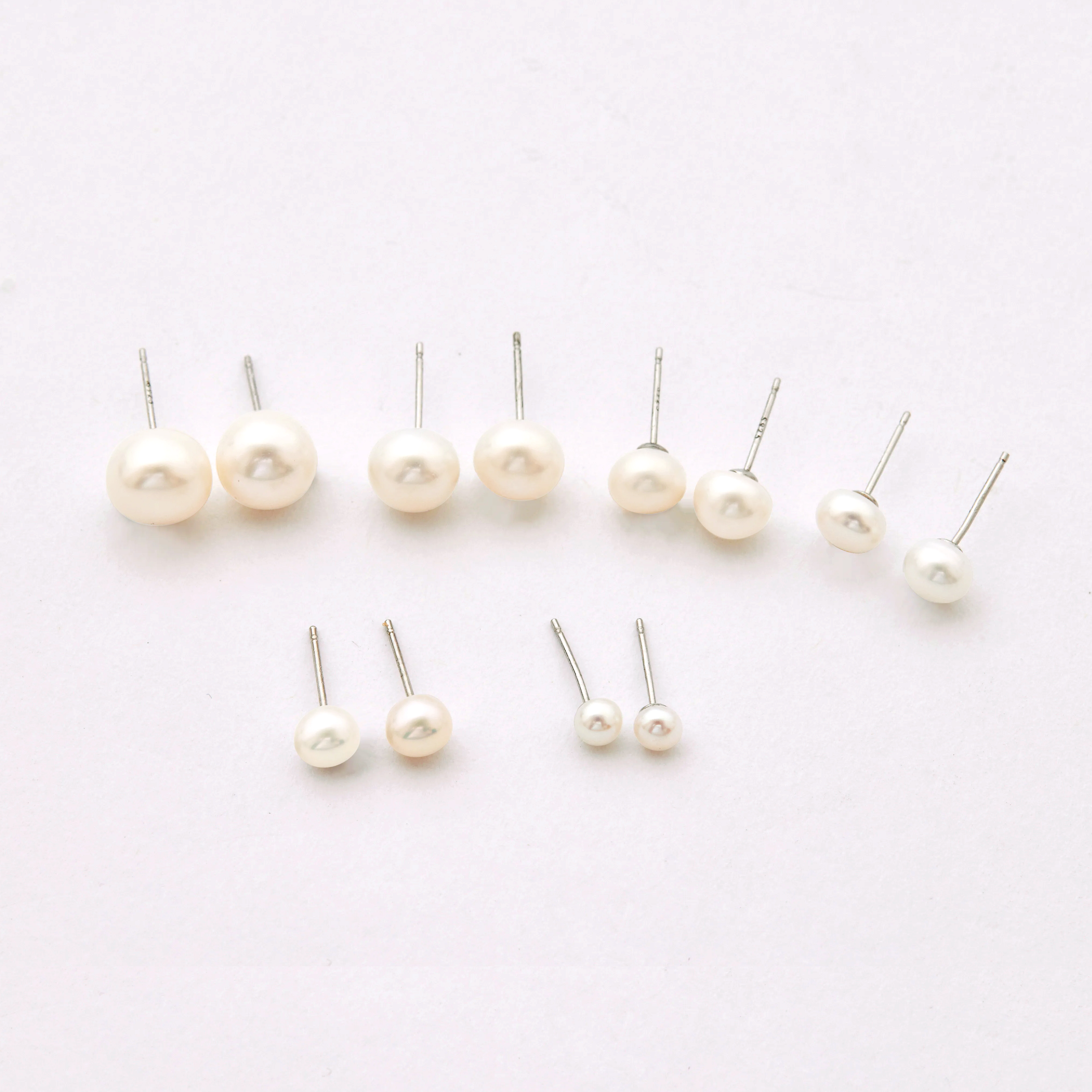 E1205 | 純銀淡水珍珠耳環 (白)