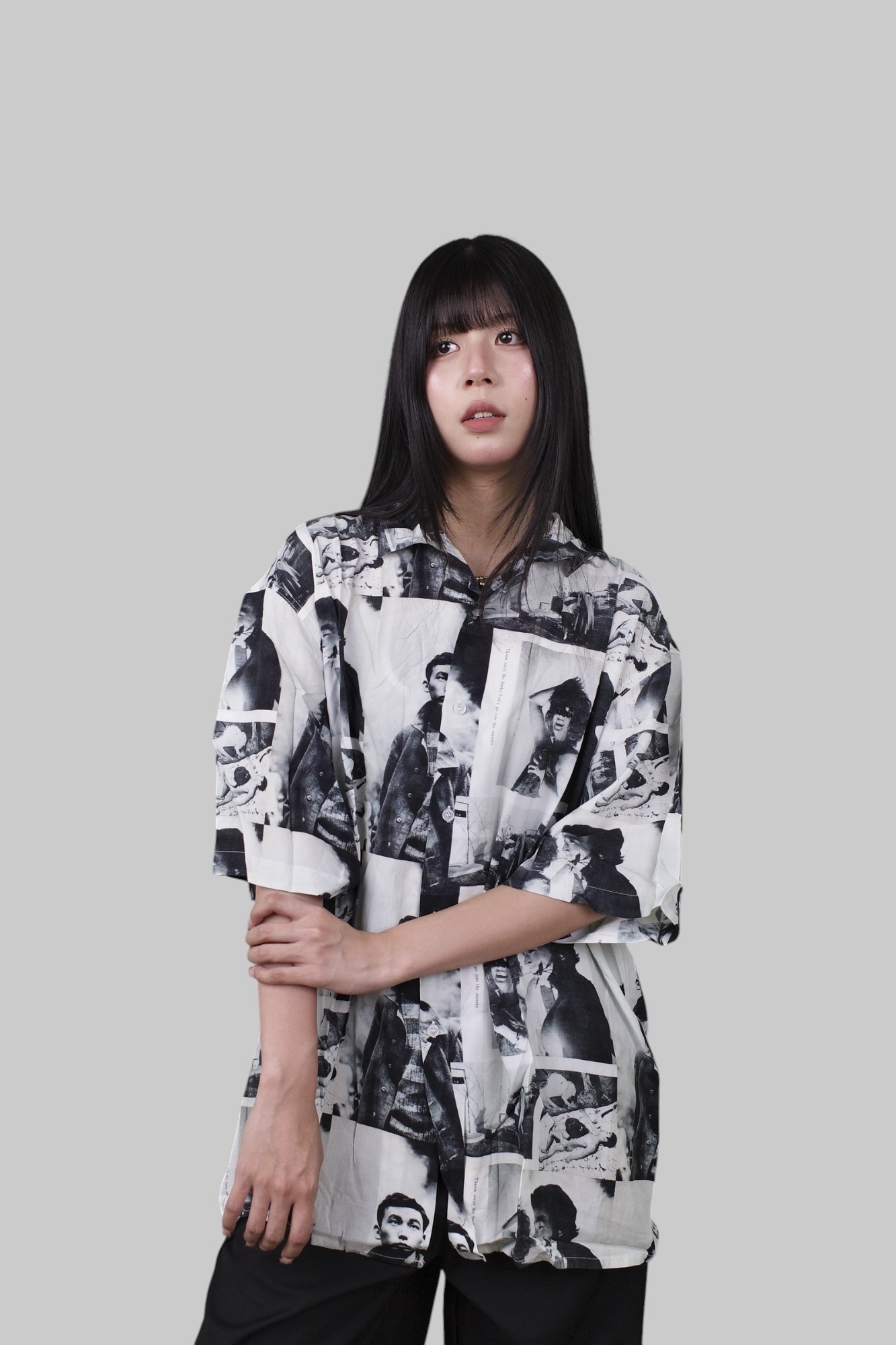 『Always_Good』色情寫真 滿版 印花 短袖襯衫