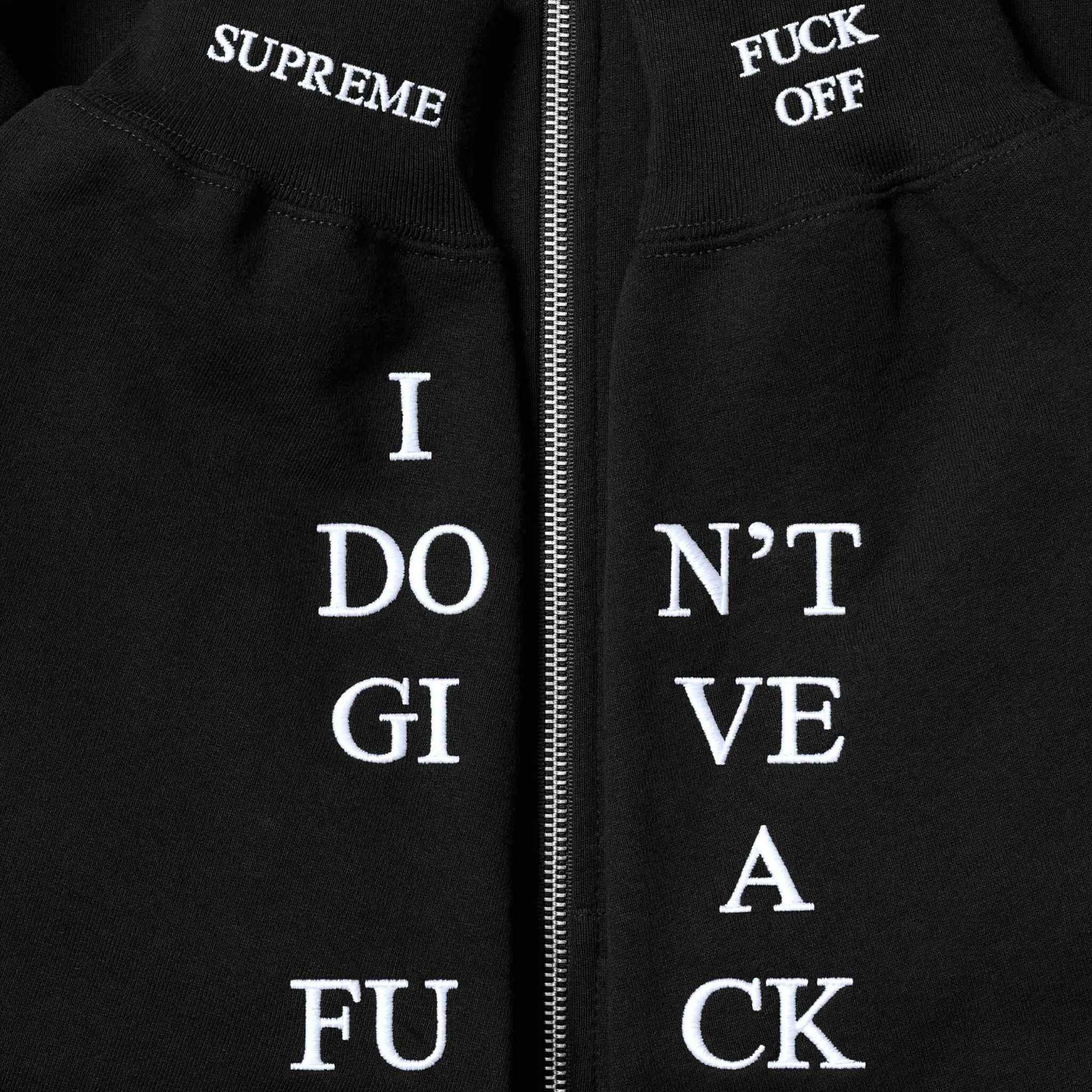 Supreme IDGAF Zip Up Hooded Sweatshirt (4Colors)